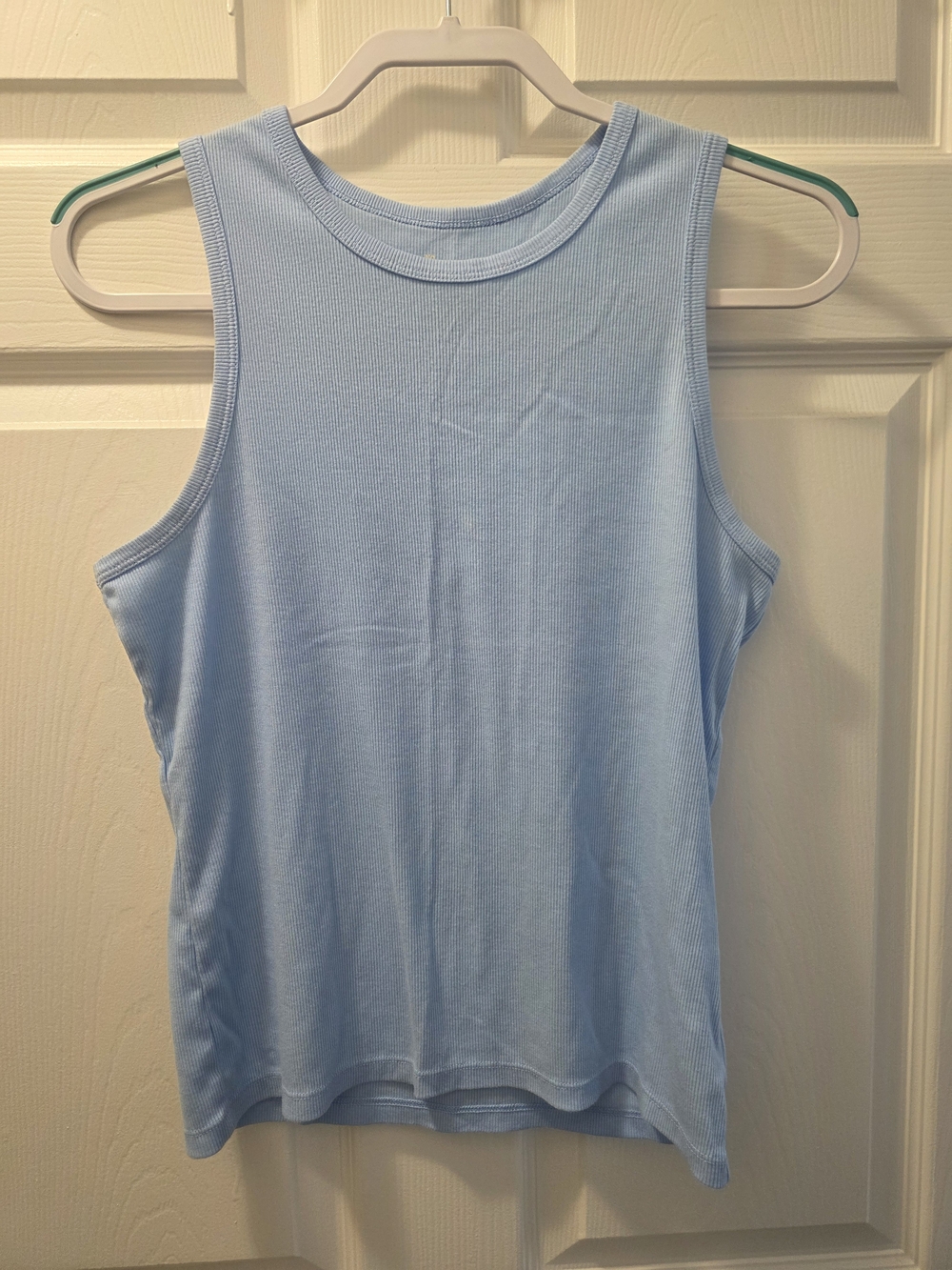 No Boundaries Light Blue Ribbed Tank Top